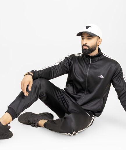 Black Addidas track suit